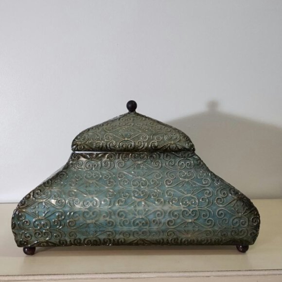 Kirklands Accents Decorative Metal Footed Box With Lid Kirklands